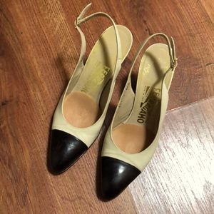 PRICE DROP! beige and black heels